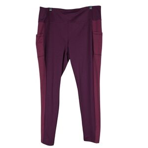 Tek Gear Leggings Women’s 2X Purple Pink Workout Active Casual Pockets Dry Tek